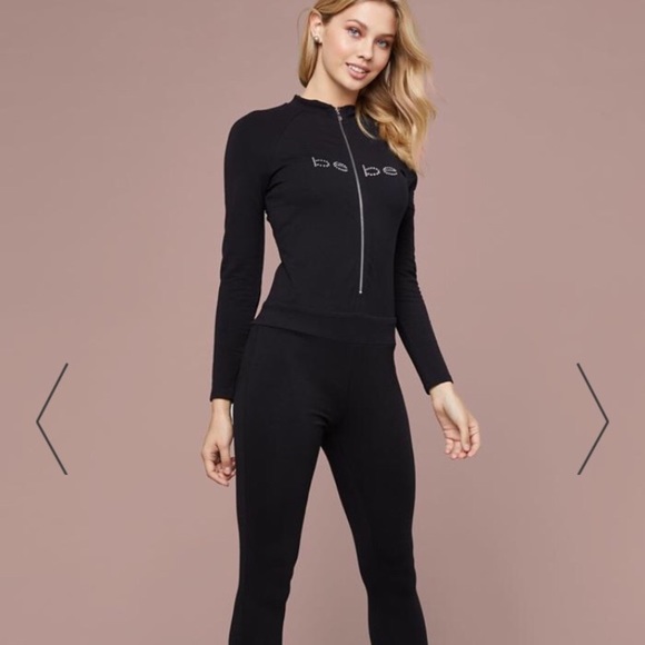 BEBE LOGO ZIP UP JUMPSUIT - Picture 3 of 5